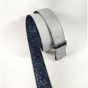 Ceinture reversible femme Bleu ciel / Imprimé "lézard" bleu